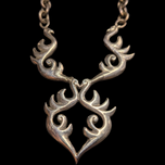 800 Silver Flame / Bird / Tribal Large Statement Necklace