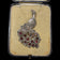 Sterling Silver Marcasite & Red CZ Open Work Peacock Brooch