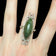 Sterling Silver & Nephrite Jade Modernist Ring - Poland Size 5 3/4