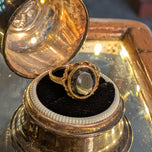 14K Yellow Gold and Hematite Black Alaskan Diamond Ring Size 7