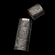 Sterling Silver Box / Case For Pills / Cigarettes Ornate Floral Motif