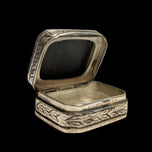 Vintage Onyx & Sterling Silver Snuff / Pill Box