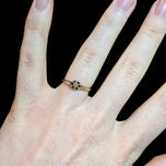 Victorian 10K Yellow Gold Belcher-Set Diamond Solitaire Ring Size 5