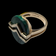 10K Yellow Gold Malachite Abstract Wave Ring Size 6 3/4
