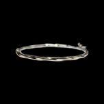 10K White Gold Twist Hinge Cuff Bangle Bracelet Italy