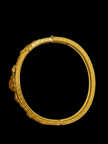 Vintage / Edwardian Gold Plated & Glass Filigree Floral Hinge Bracelet