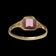 Antique 14K Yellow Gold Baguette Cut Synthetic Pink Sapphire Ring Size 5 1/4