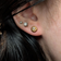 14K Yellow Gold Diamond Spiral Stud Earrings