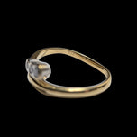 18K Yellow Gold Three Diamond Bypass Ring - Tiffany Snake Ring Inspired Size 4 3/4