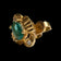 18K Yellow Gold Emerald & Diamond Stud Earrings