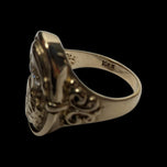10K Yellow Gold Cameo Ring with Diamond Necklace Accents Size 6 1/4