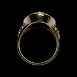 10K Yellow Gold Cameo Ring with Diamond Necklace Accents Size 6 1/4