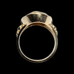 10K Yellow Gold Cameo Ring Scrollwork Accents Size 6