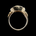 10K Yellow Gold Cameo Ring Scrollwork Accents Size 6