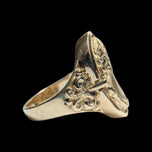 10K Yellow Gold Cameo Ring Scrollwork Accents Size 6