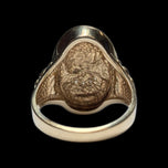 10K Yellow Gold Cameo Ring with Diamond Necklace Accents Size 6 1/4