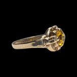 10K Yellow Gold & Orange Glass Pinky Ring Size 2 1/4