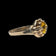 10K Yellow Gold & Orange Glass Pinky Ring Size 2 1/4