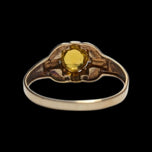 10K Yellow Gold & Orange Glass Pinky Ring Size 2 1/4