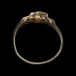 10K Yellow Gold & Orange Glass Pinky Ring Size 2 1/4