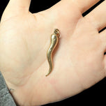 10K Yellow Gold Brushed / Etched Cornicello Pendant