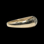 10K Yellow Gold Diamond Chip Ridged Band Size 6