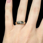 10K Yellow Gold Diamond Chip Ridged Band Size 6