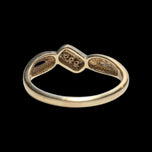 10K Yellow Gold Split Shank Twisted Diamond Bypass Ring Size 7 1/4