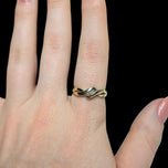 10K Yellow Gold Split Shank Twisted Diamond Bypass Ring Size 7 1/4