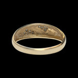 10K Yellow Gold Diamond Chip Ridged Band Size 6