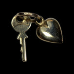 10K Yellow Gold Heart & Key Charm / Pendant