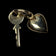 10K Yellow Gold Heart & Key Charm / Pendant