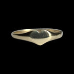 10K Yellow Gold Heart Pinky Simple Stacker Ring / Band Size 3 1/2