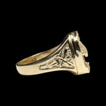 10K Yellow Gold Open Work Horse and Horseshoe Band Size 10