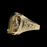 10K Yellow Gold Open Work Horse and Horseshoe Band Size 10