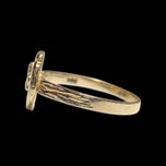 10k Yellow Gold Lucky Horseshoe & Clover Ring Size 3 1/4
