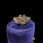 10k Yellow Gold Lucky Horseshoe & Clover Ring Size 3 1/4