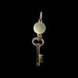 10K Yellow Gold "Della Felicita" Key to Happiness Skeleton Key Charm Italy