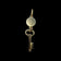 10K Yellow Gold "Della Felicita" Key to Happiness Skeleton Key Charm Italy