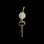 10K Yellow Gold "Della Felicita" Key to Happiness Skeleton Key Charm Italy