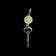 10K Yellow Gold "Della Felicita" Key to Happiness Skeleton Key Charm Italy