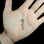 10K Yellow Gold "Della Felicita" Key to Happiness Skeleton Key Charm Italy