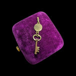 10K Yellow Gold "Della Felicita" Key to Happiness Skeleton Key Charm Italy