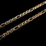 10K Yellow Gold Flat Anchor / Mariner Link Chain Necklace Italy 3.15mm