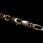 10K Yellow Gold Flat Anchor / Mariner Link Chain Necklace Italy 3.15mm
