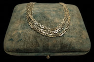 10K Yellow Gold Flat Mariner / Anchor Link Chain Necklace 23" x 3.15mm