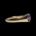 10K Yellow Gold & Synthetic Purple Sapphire Oval Bezel/Claw Set Ring Size 7 3/4