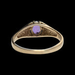 10K Yellow Gold & Synthetic Purple Sapphire Oval Bezel/Claw Set Ring Size 7 3/4