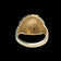 10K Yellow Gold Lined / Ridged Statement Dome Ring Size 6 1/4