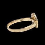 10k Yellow Gold Lucky Horseshoe & Clover Ring Size 3 1/4